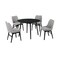 Armen Living Arcadia and Azalea 42" Round Gray and Black Wood 5 Piece Dining Set SETARDI5AZBLGR42 - alternate 1